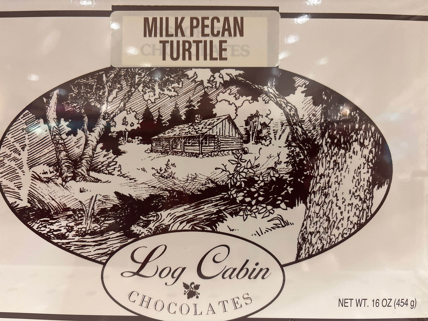 Log Cabin Chocolates - Turtile 16 oz - Lunar Squirrel’s Puntique