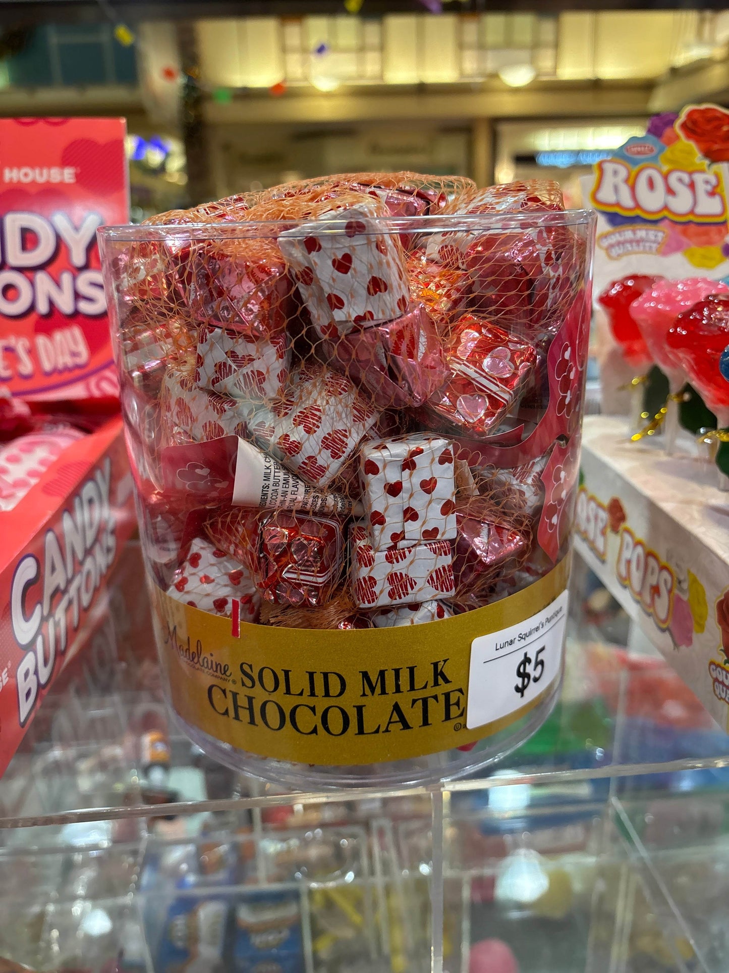 FOILED MILK CHOCOLATE VALENTINE PRESENTS 2 OZ MESH BAG - Nassau Candy