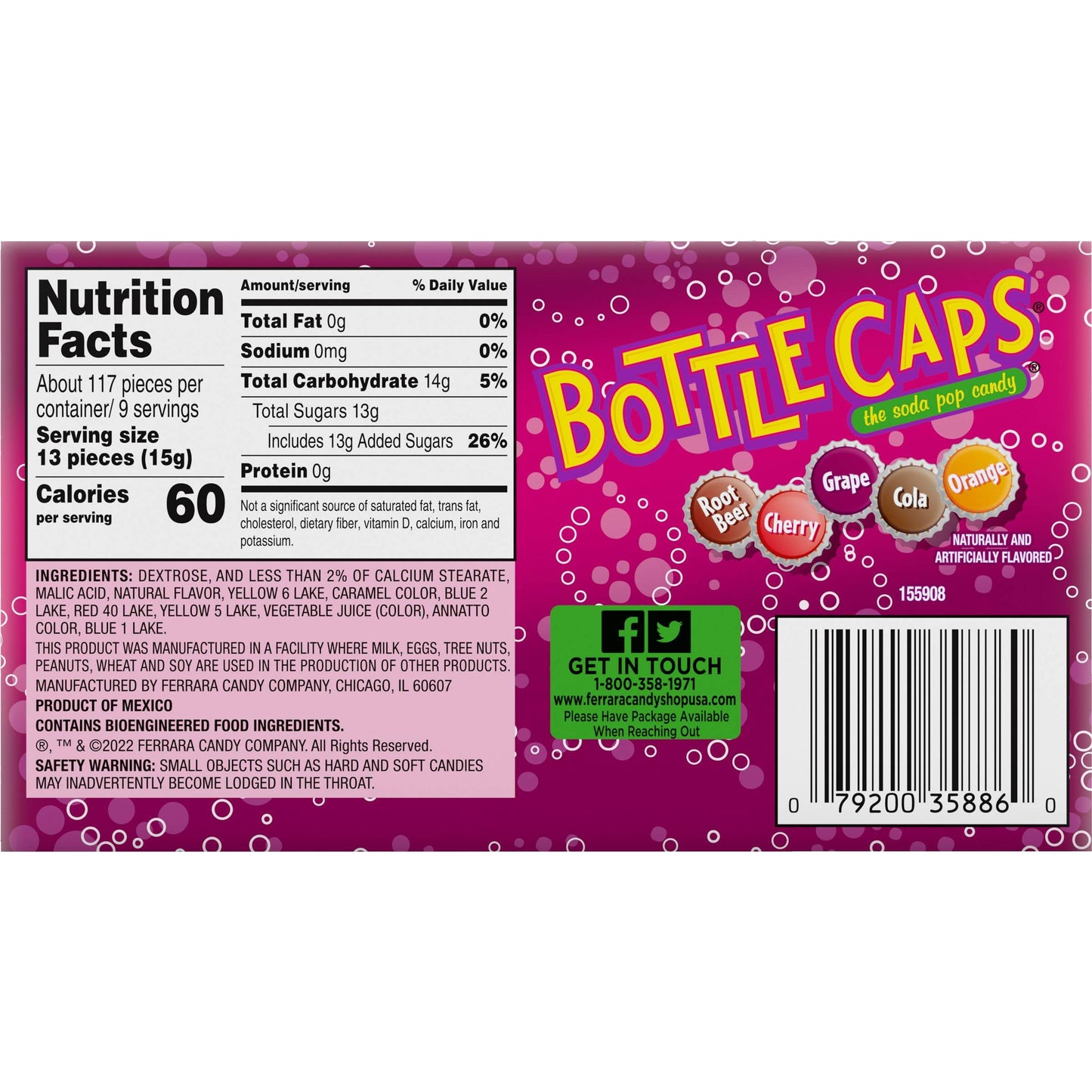 Bottle Caps 5oz Theater Box - Grandpa Joe's Candy Shop