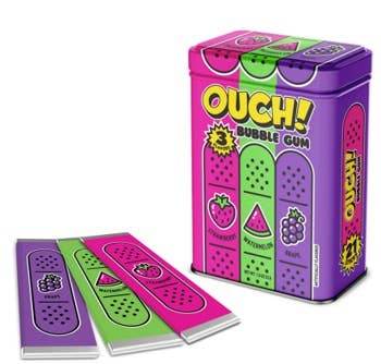 Ouch! Bubble Gum Band-Aids Assorted Flavor Tin - Grandpa Joe's Candy Shop