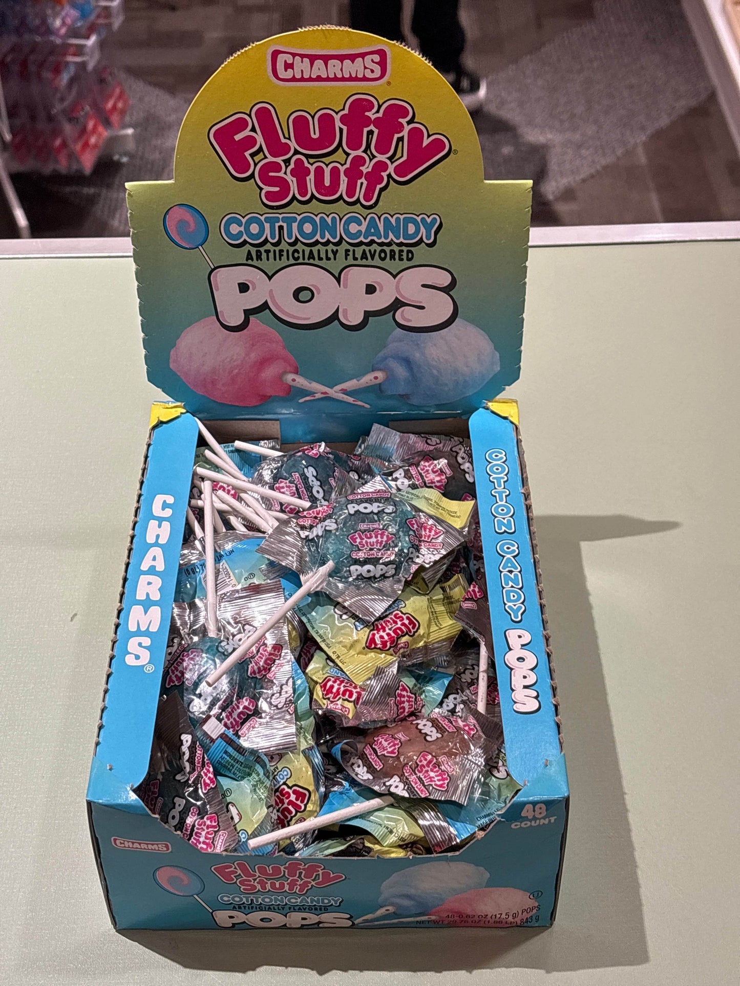 Charms Fluffy Stuff Cotton Candy Pops - Nassau Candy