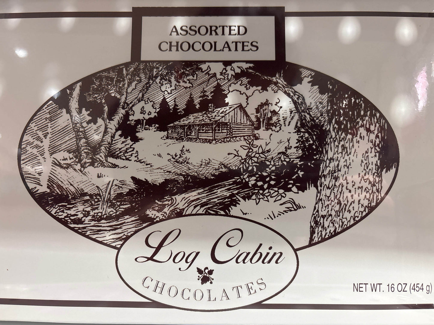 Log Cabin Chocolates 16 oz - Lunar Squirrel’s Puntique