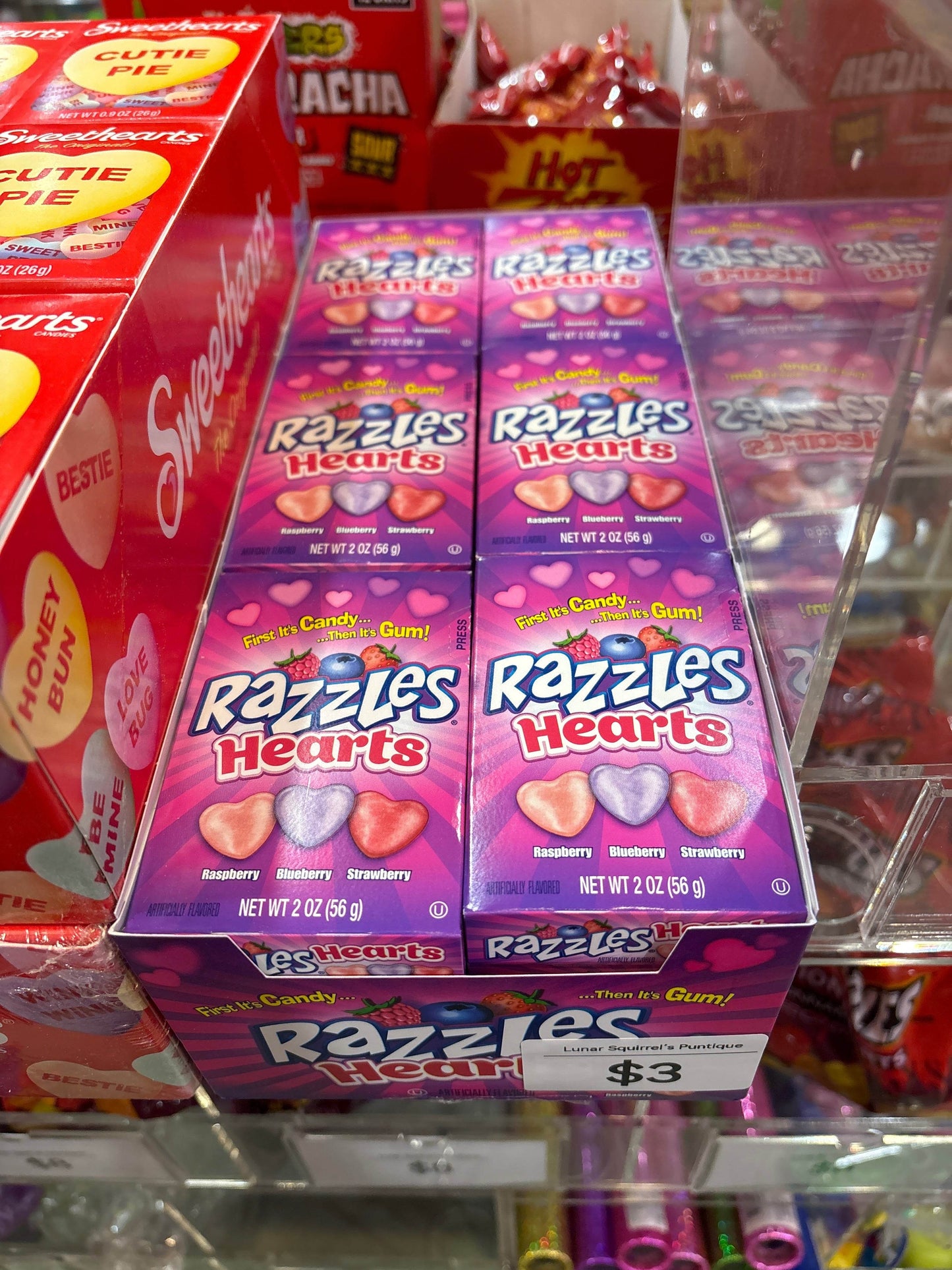 RAZZLES HEARTS 2 OZ BOX - Nassau Candy