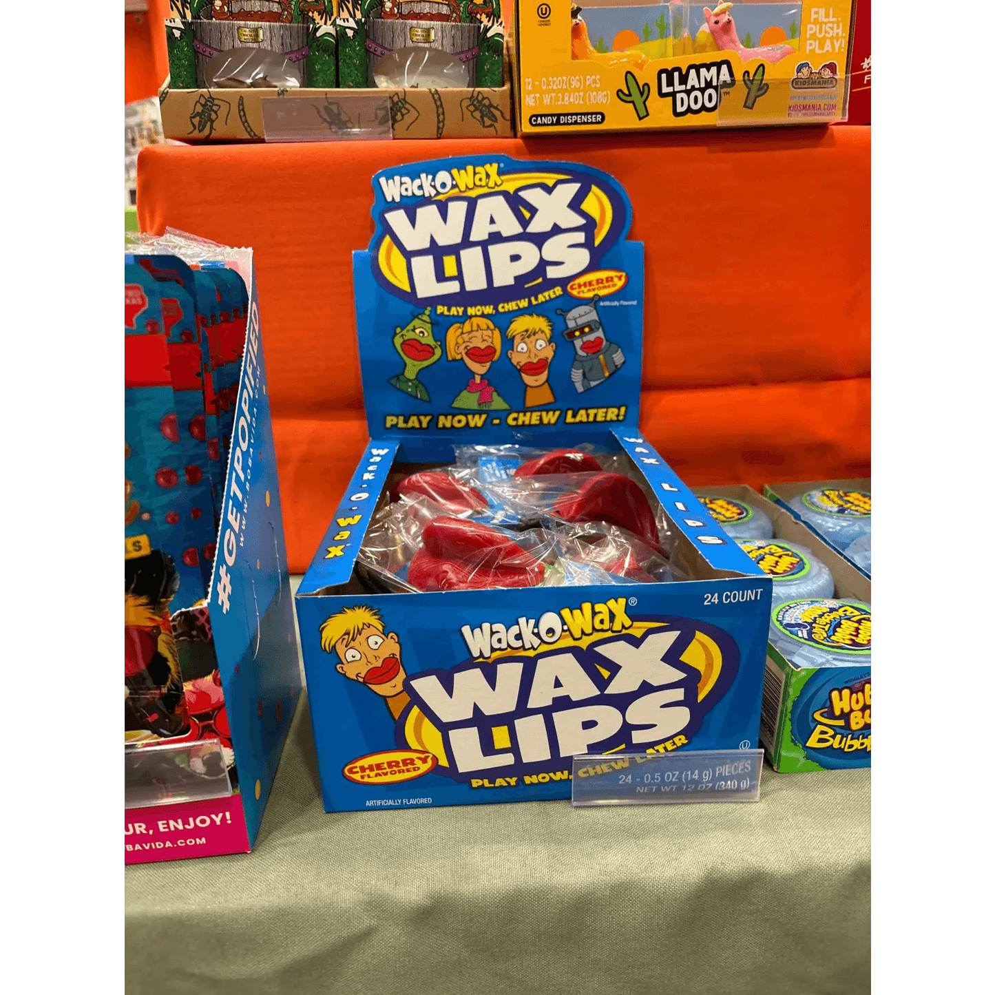 WACK-O-WAX WAX LIPS CHERRY FLAVORED 0.04 OZ - Nassau Candy