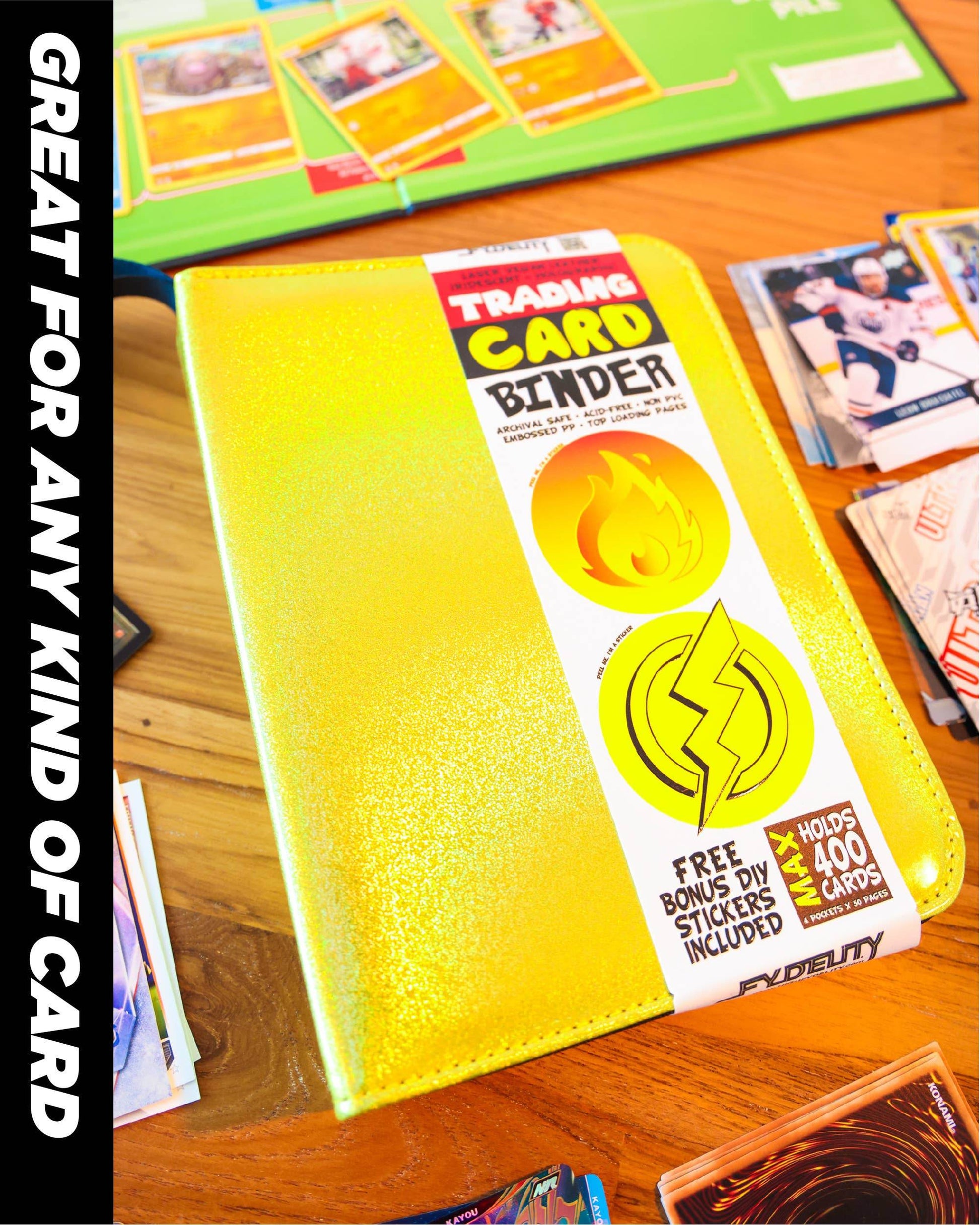 44033: Trading Card Binder | Max (400pcs) | Laser Yellow - Fydelity