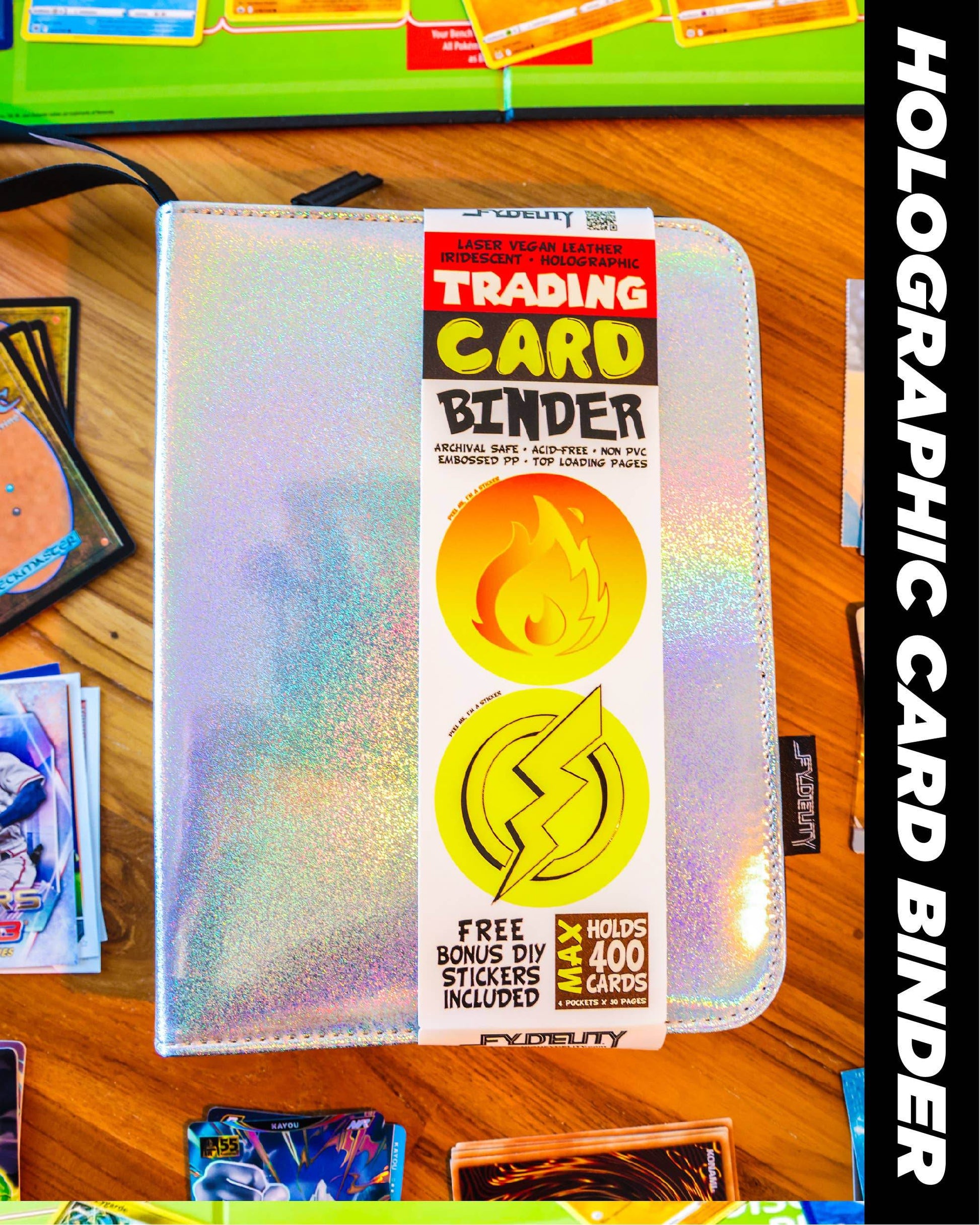 44031: Trading Card Binder | Max (400pcs) | Laser Silver - Fydelity