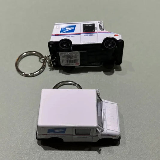 2.5” Diecast Pull Back Mini Postal Carrier Truck Keychain - Lunar Squirrel’s Puntique
