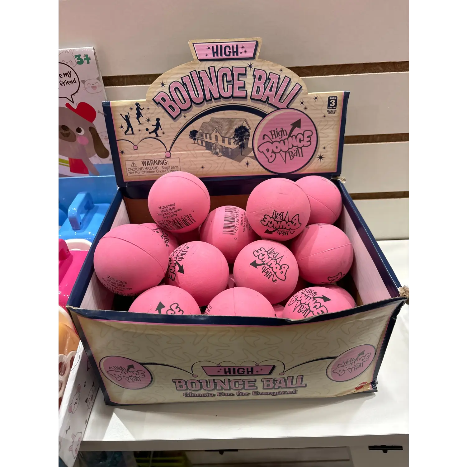 2.5" Rubber Pink High Bounce Ball - Lunar Squirrel’s Puntique