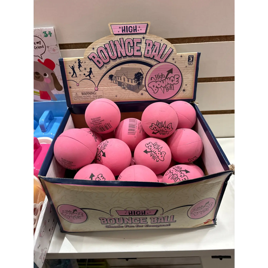 2.5" Rubber Pink High Bounce Ball - Lunar Squirrel’s Puntique