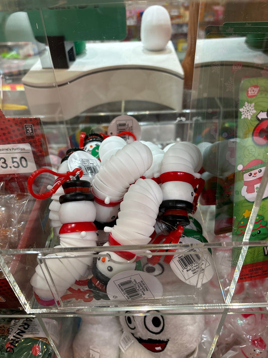 3.75" Wiggle Fidget Snowman Backpack Clip - Lunar Squirrel’s Puntique