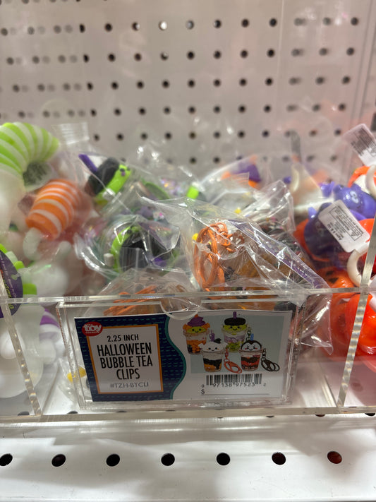 Halloween Bubble Tea Clip On 2.25"