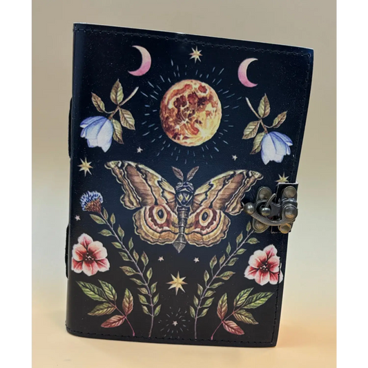 5in x 7in Leather Journal ’Lunar Moth’ - LARP Notepad