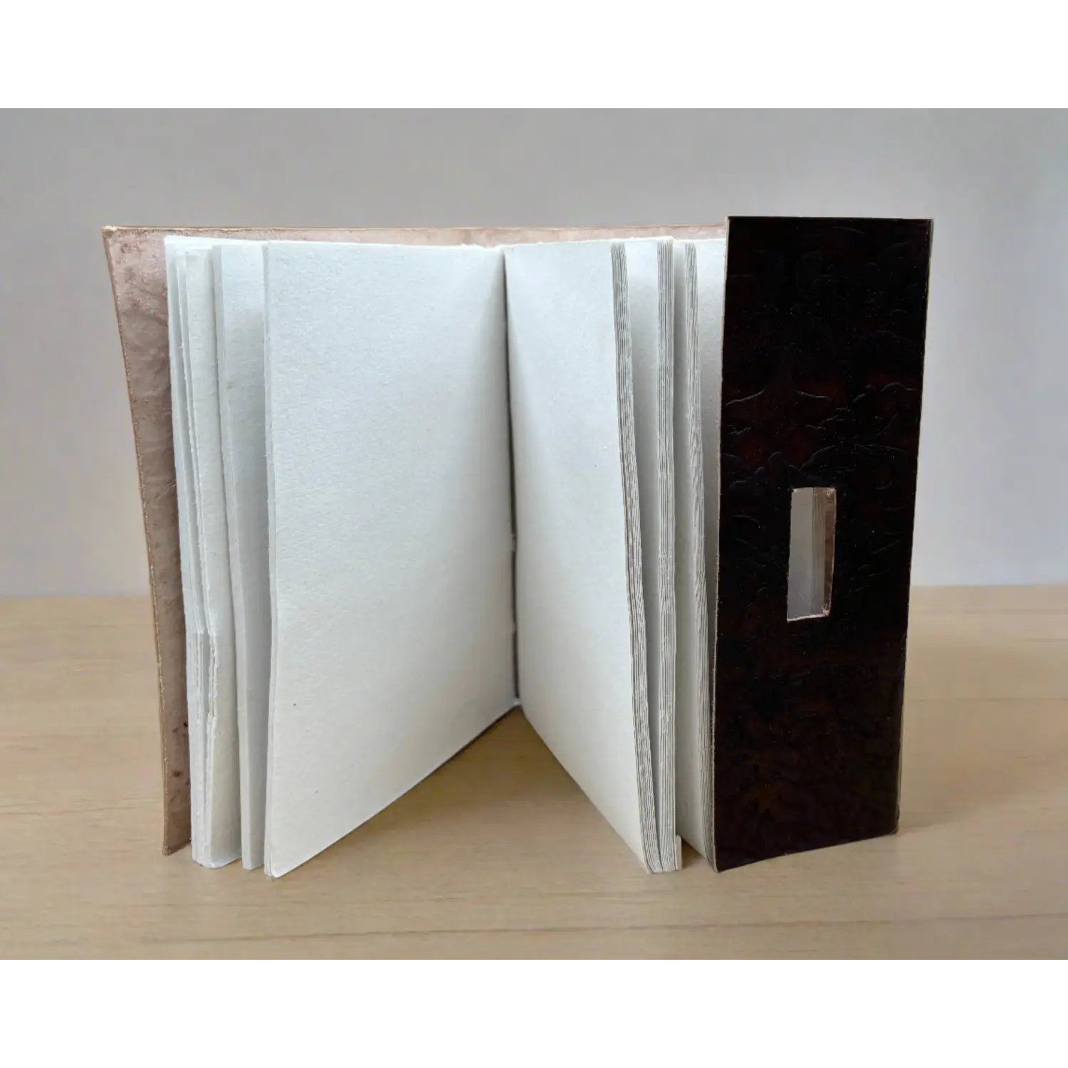 5in x 7in Leather Journal with Parchment Like Paper and Raw