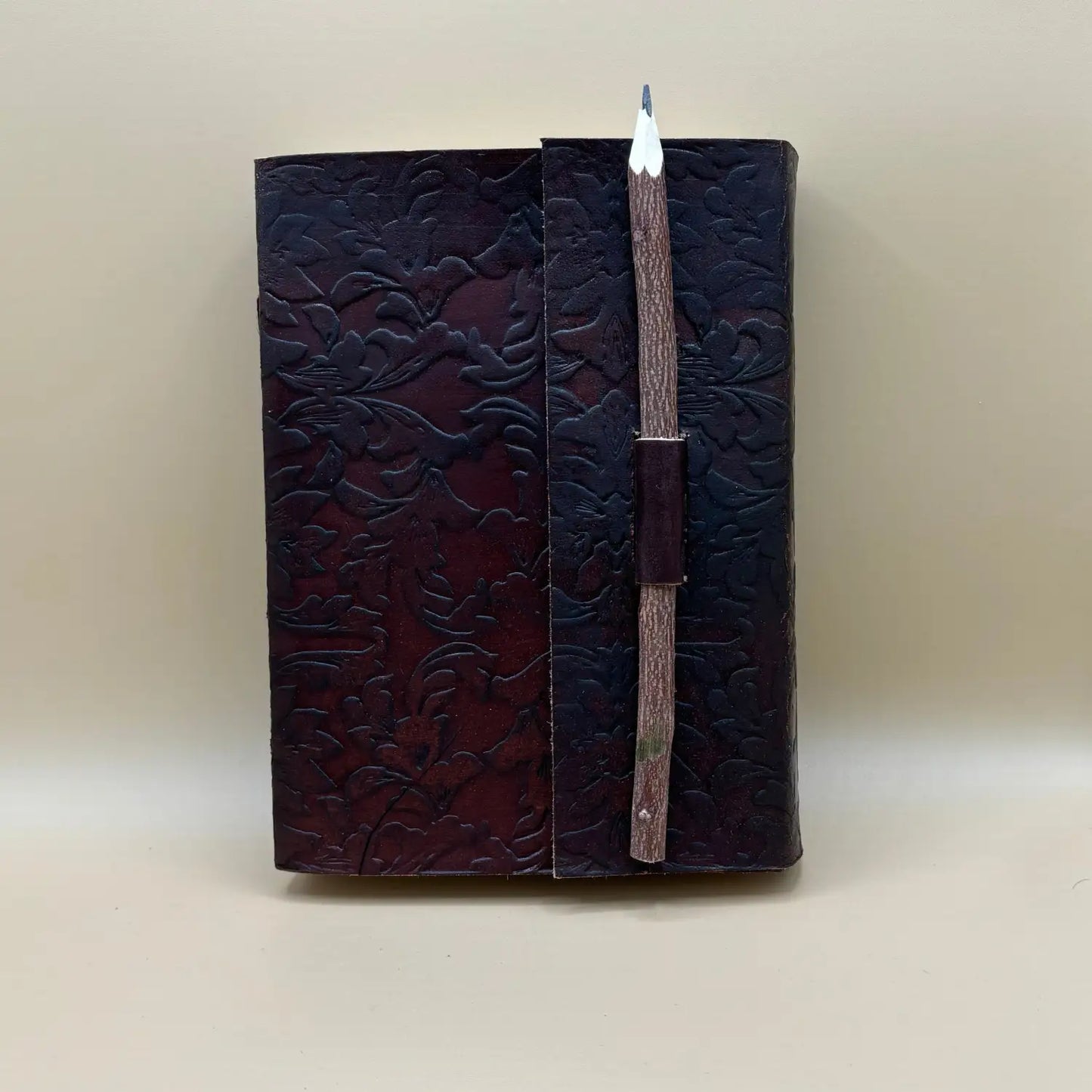5in x 7in Leather Journal with Parchment Like Paper and Raw