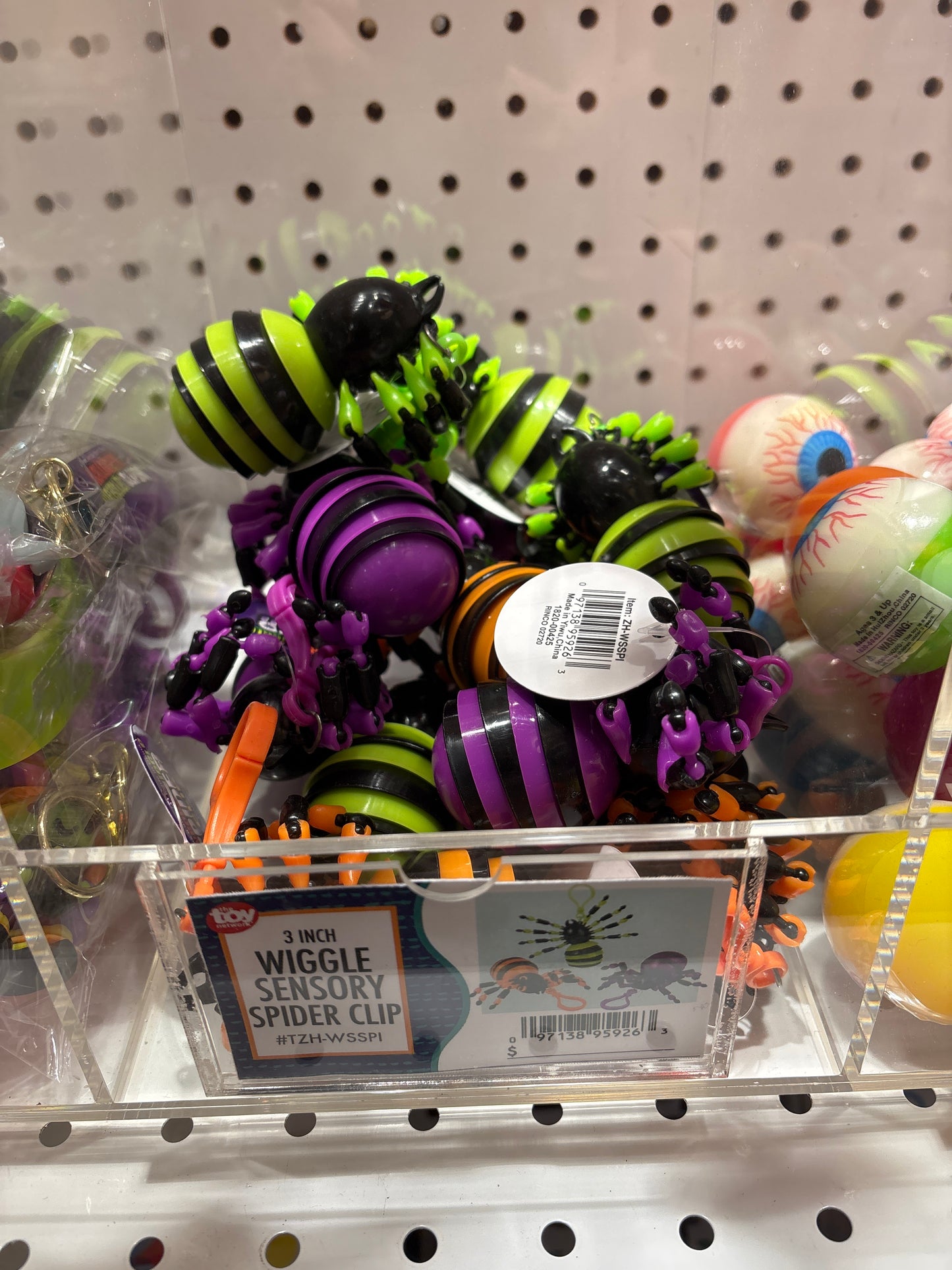 3" Wiggle Fidget Spider Clip On