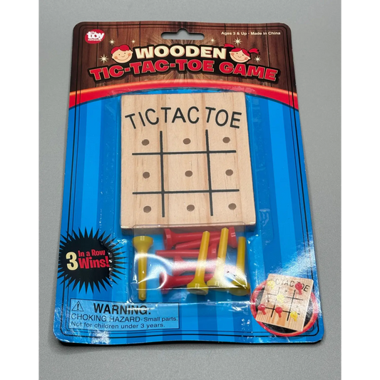 Classic Wooden Tic-Tac-Toe Game with Pegs - Lunar Squirrel’s Puntique