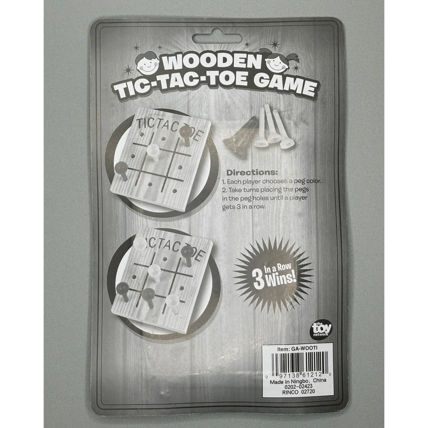 Classic Wooden Tic-Tac-Toe Game with Pegs - Lunar Squirrel’s Puntique