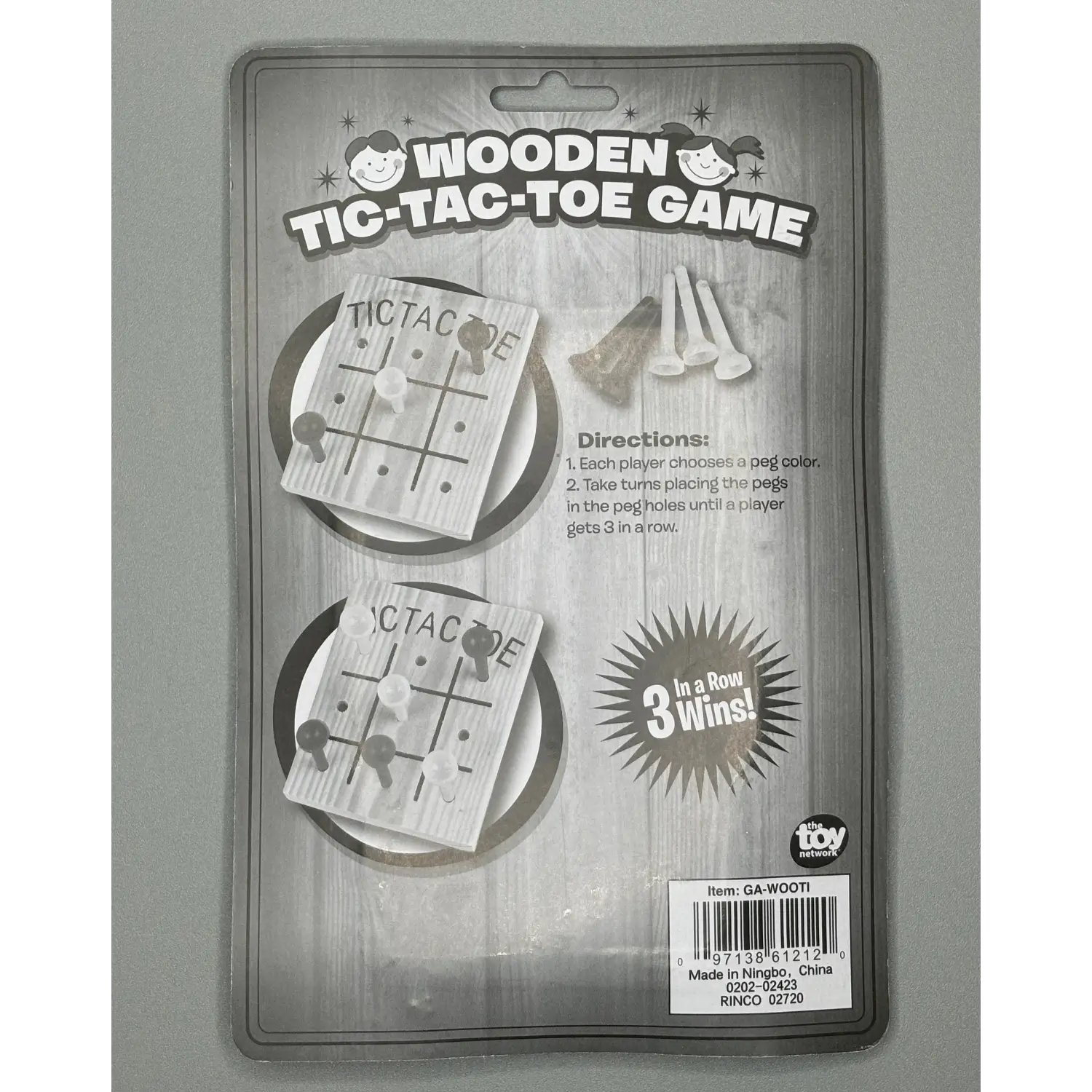 Classic Wooden Tic-Tac-Toe Game with Pegs - Lunar Squirrel’s Puntique