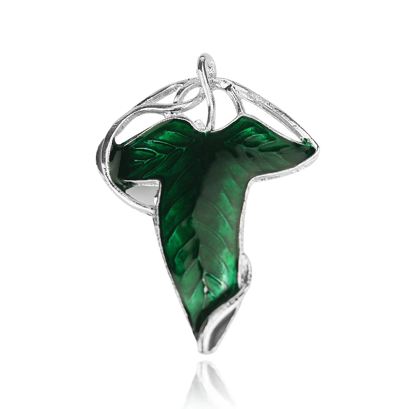 Elf Green Leaves of Lorien Brooch Pin Tolkien Tree Enamel Badge Costume Jewelry - Lunar Squirrel’s Puntique