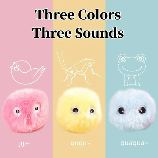 Fuzzy Cat Ball Toy with Lifelike Animal Chirping Sound - Lunar Squirrel’s Puntique