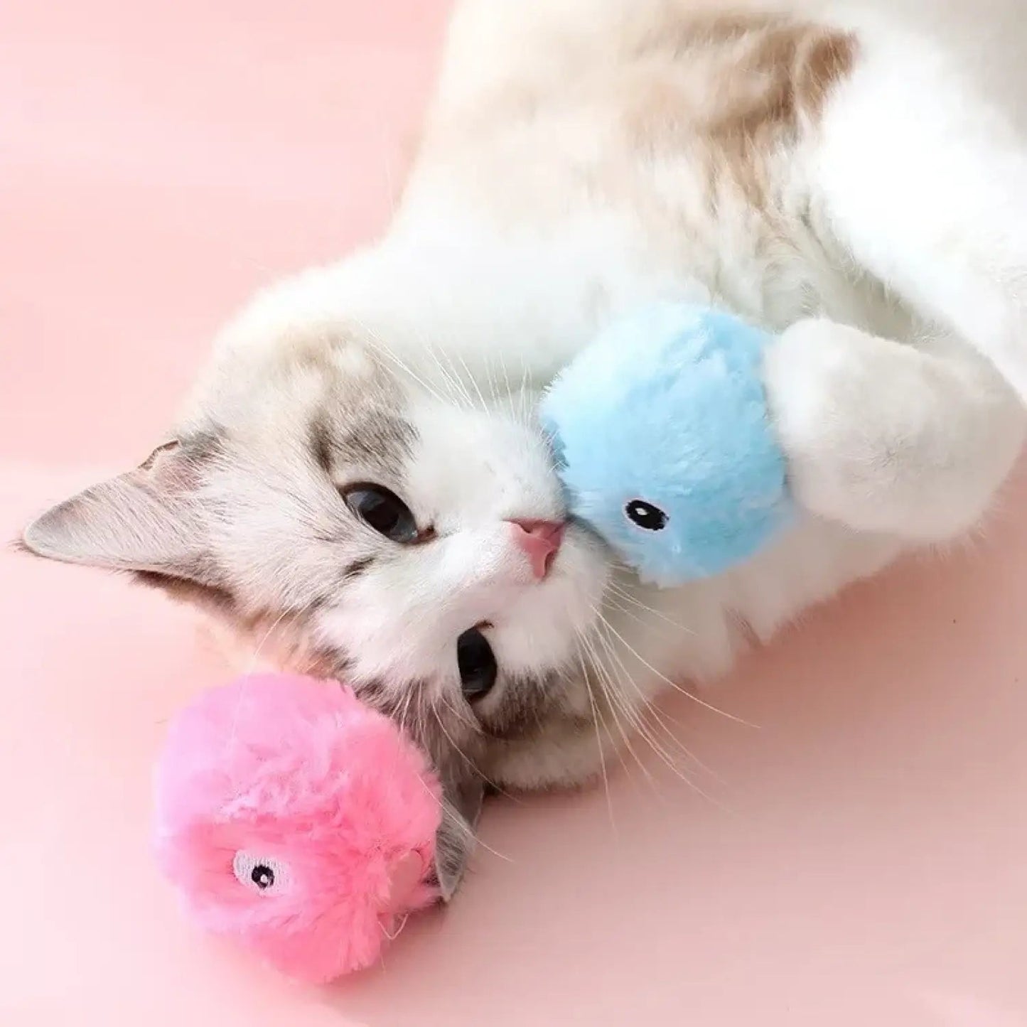 Fuzzy Cat Ball Toy with Lifelike Animal Chirping Sound - Lunar Squirrel’s Puntique