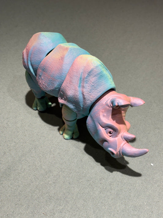 9” 3D printed articulated Rhino