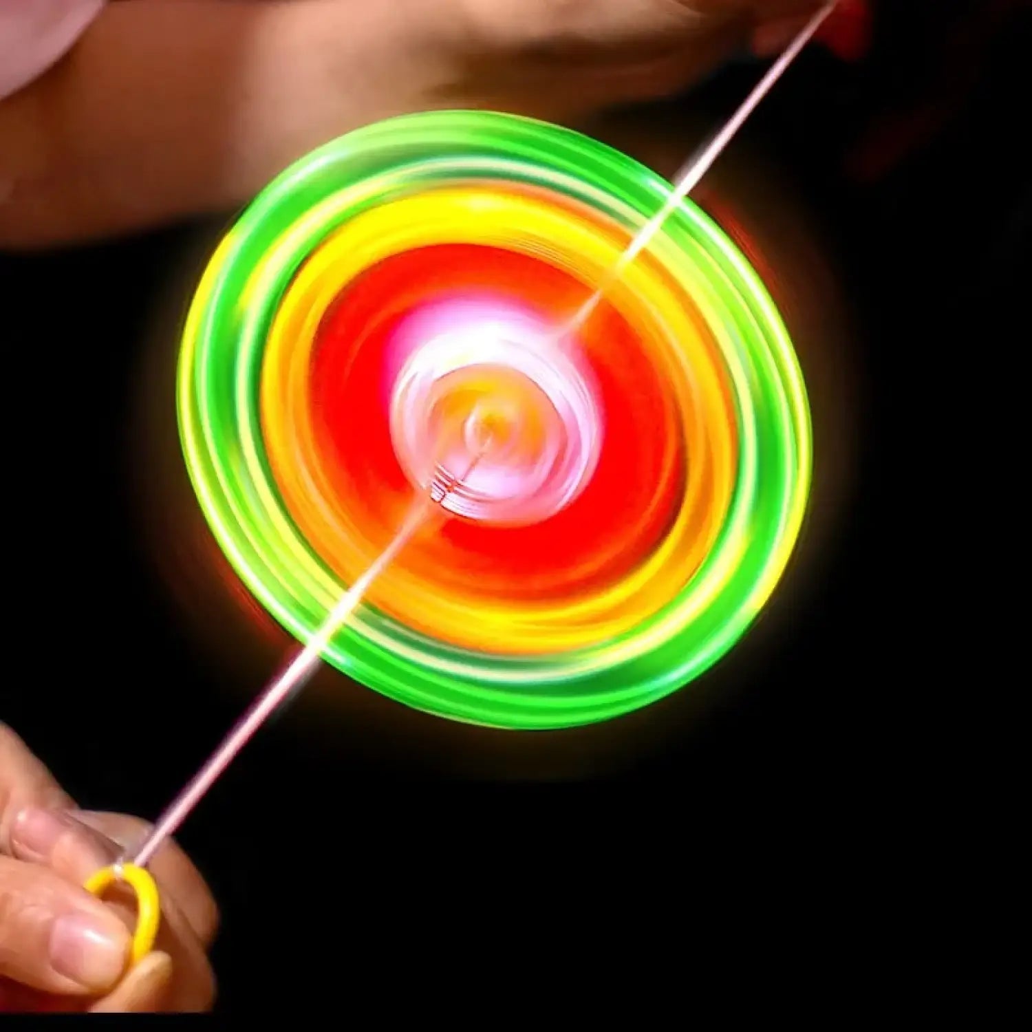 New Luminous Hand Pull Luminous Flashing Rope Flywheel Toy Led Light Toy Novelty Children Flywheel Flash Gyro Gift Toys - Lunar Squirrel’s Puntique
