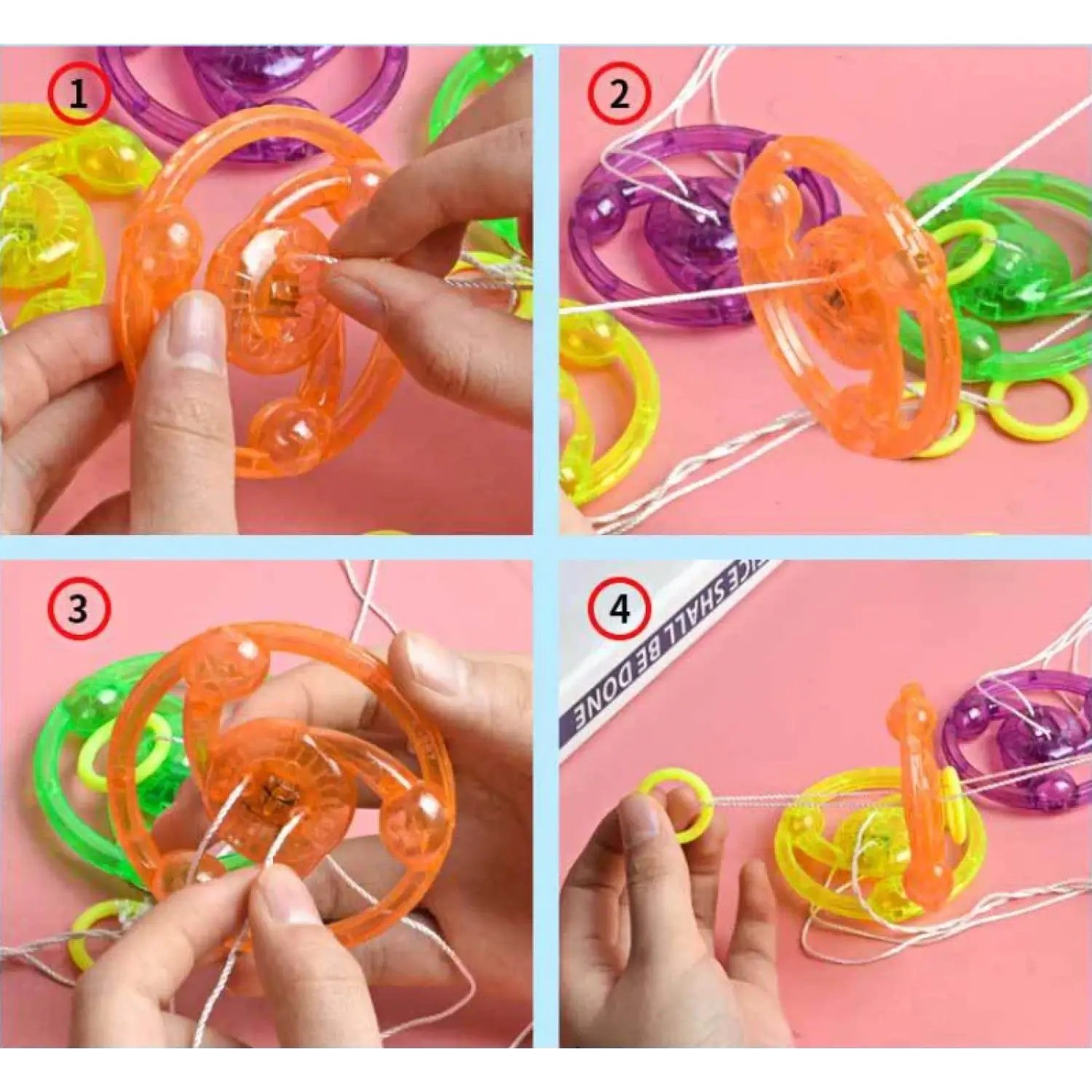 New Luminous Hand Pull Luminous Flashing Rope Flywheel Toy Led Light Toy Novelty Children Flywheel Flash Gyro Gift Toys - Lunar Squirrel’s Puntique