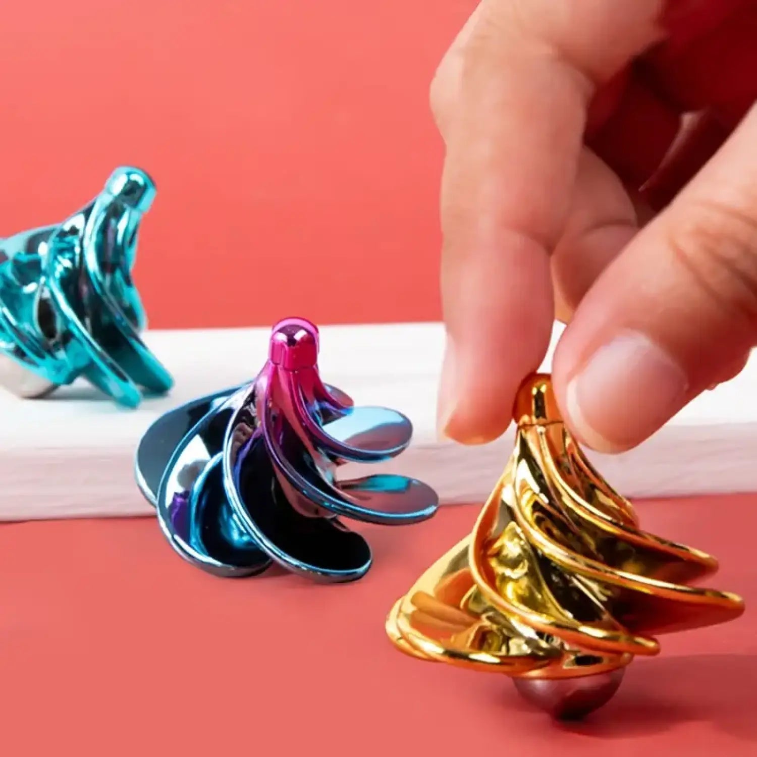 Pneumatic Gyro Portable Fingertip Decompression Desktop Toy Wind Blowing Rotating Multicolor - Lunar Squirrel’s Puntique