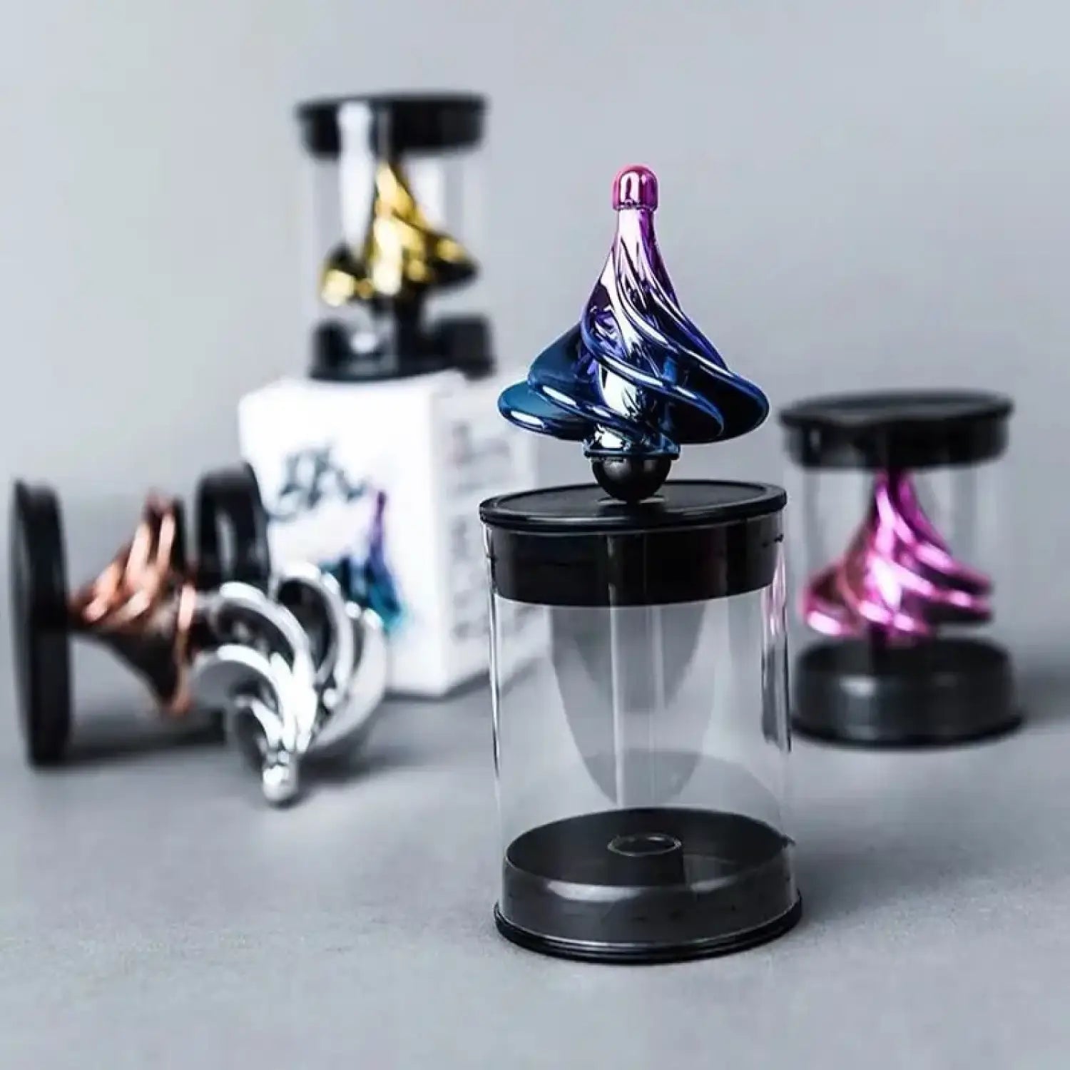 Pneumatic Gyro Portable Fingertip Decompression Desktop Toy Wind Blowing Rotating Multicolor - Lunar Squirrel’s Puntique