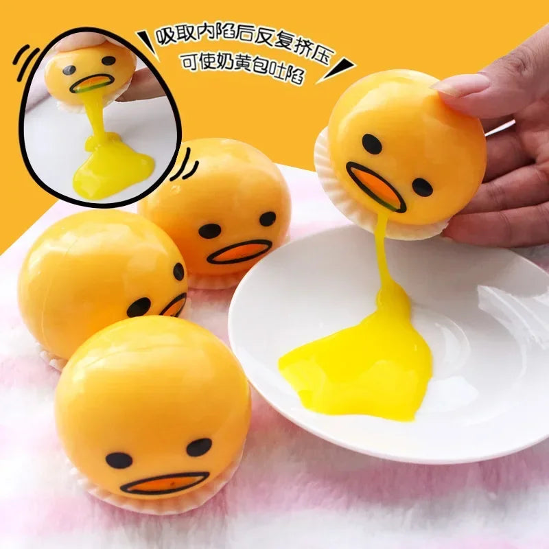 Squishy Puking Egg Yolk Stress Ball With Yellow Goop Relieve Stress Toy Funny Squeeze Tricky Antistress Disgusting Egg Toys