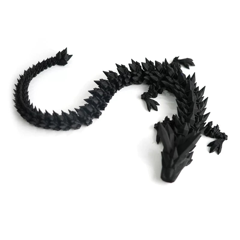 60cm 3D Printing Dragon Desktop Decorative Ornaments Movable Joints Colorful Dragon Sculpture Crafts Retro Home Decoration Gifts