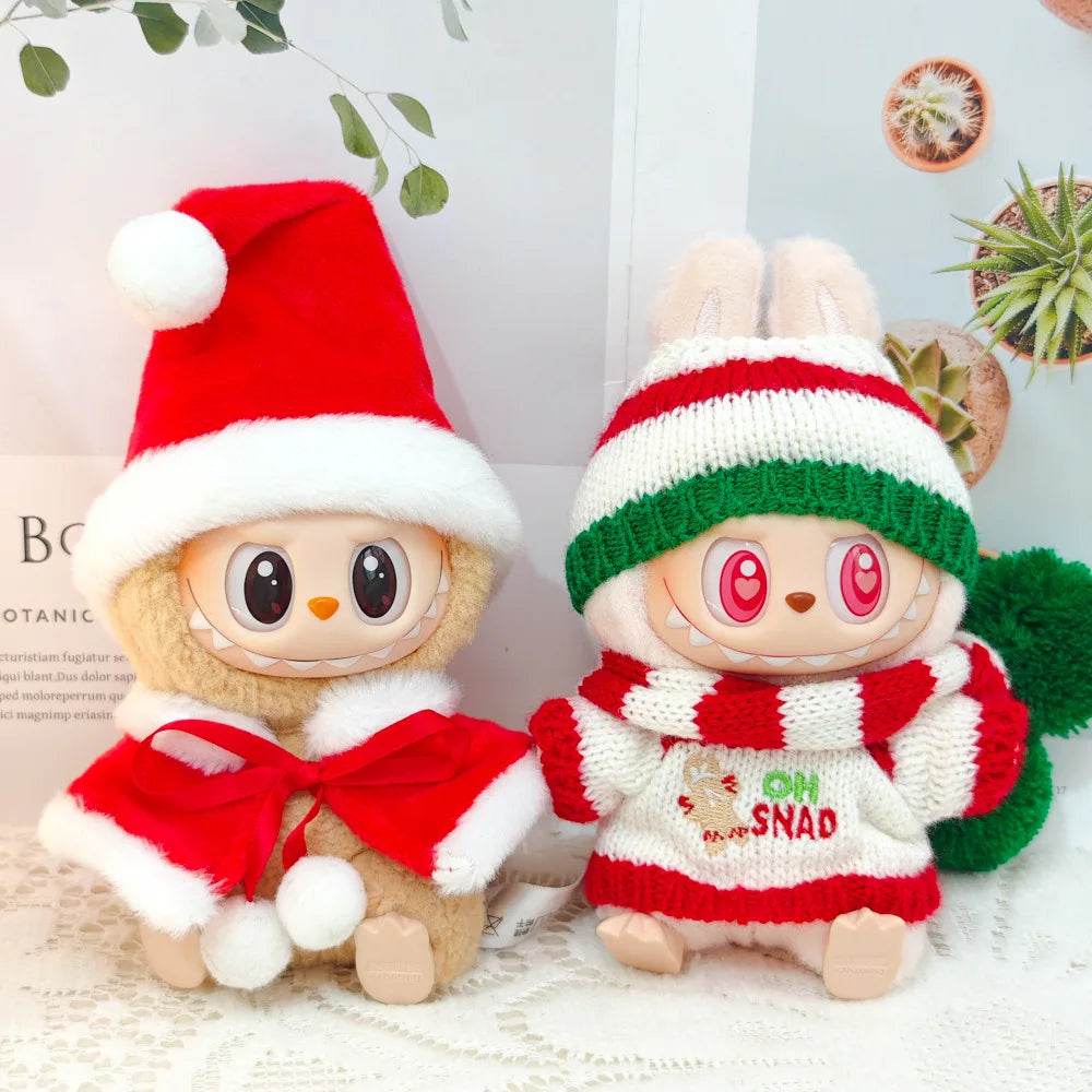 Mini Doll'S Clothes Outfit Accessories For Korea Kpop Exo Labubu Idol V1 V2 Christmas Cookie Man Sweater Hat New Year Clothes - Lunar Squirrel’s Puntique