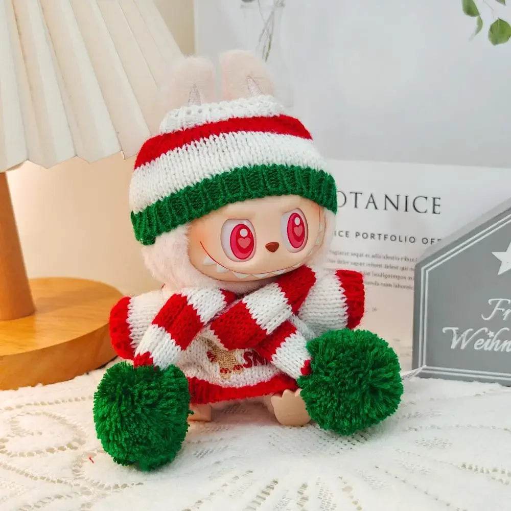 Mini Doll'S Clothes Outfit Accessories For Korea Kpop Exo Labubu Idol V1 V2 Christmas Cookie Man Sweater Hat New Year Clothes - Lunar Squirrel’s Puntique