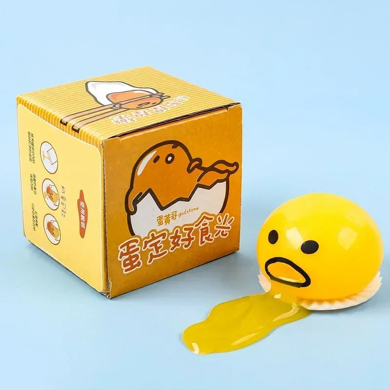 Squishy Puking Egg Yolk Stress Ball With Yellow Goop Relieve Stress Toy Funny Squeeze Tricky Antistress Disgusting Egg Toys