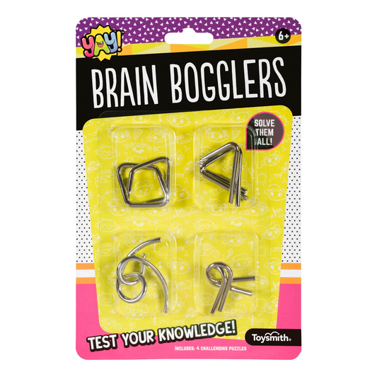Toysmith - Yay! Brain Bogglers, Four Challenging Puzzles, Fun Size - Lunar Squirrel’s Puntique