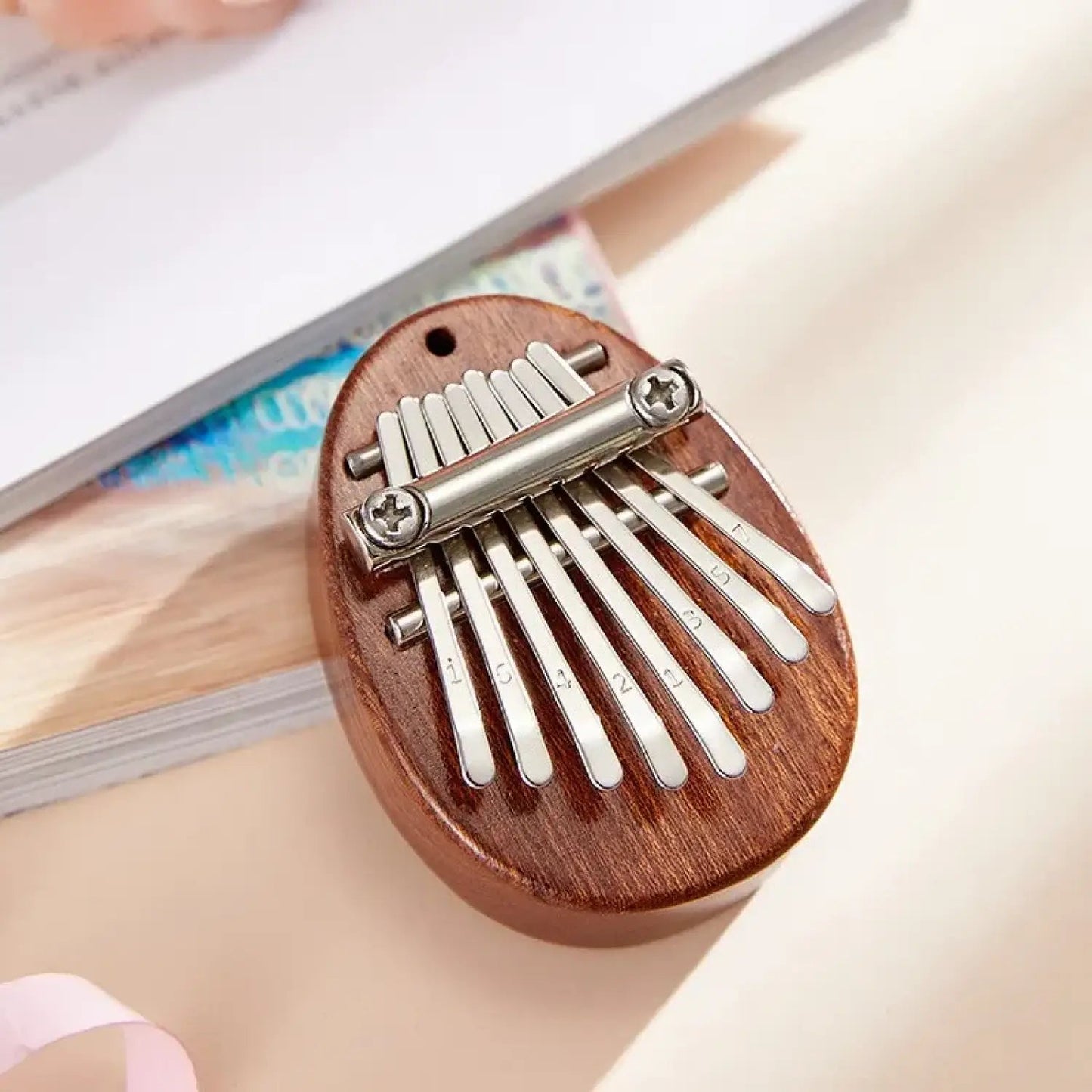 Wood Mini Thumb Piano Musical Toys 8 Tones Portable Beginner Finger Piano Kalimba - Lunar Squirrel’s Puntique
