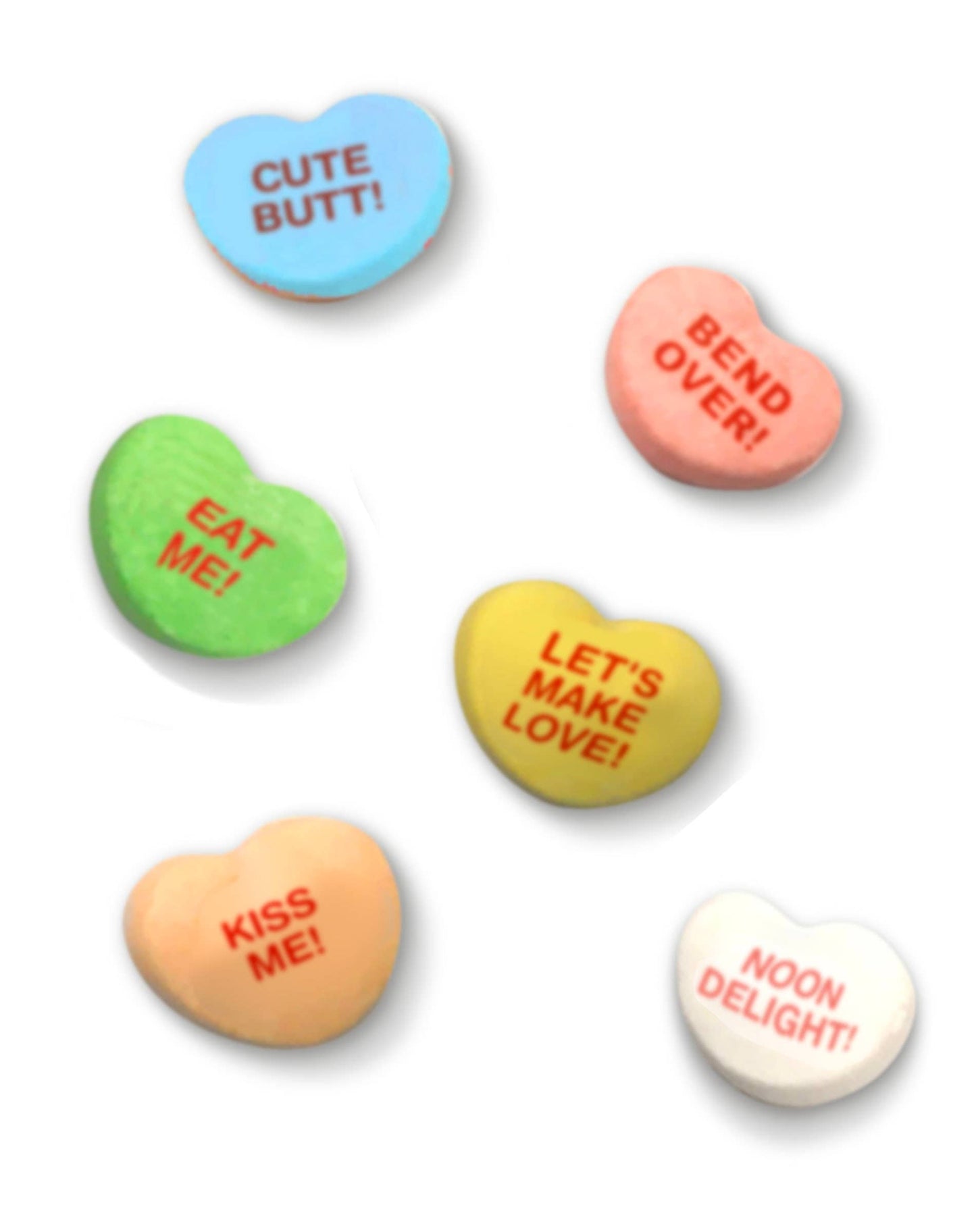 Little Genie Productions - Risqué Valentine's Conversation Candy Hearts- 6 Pack Display