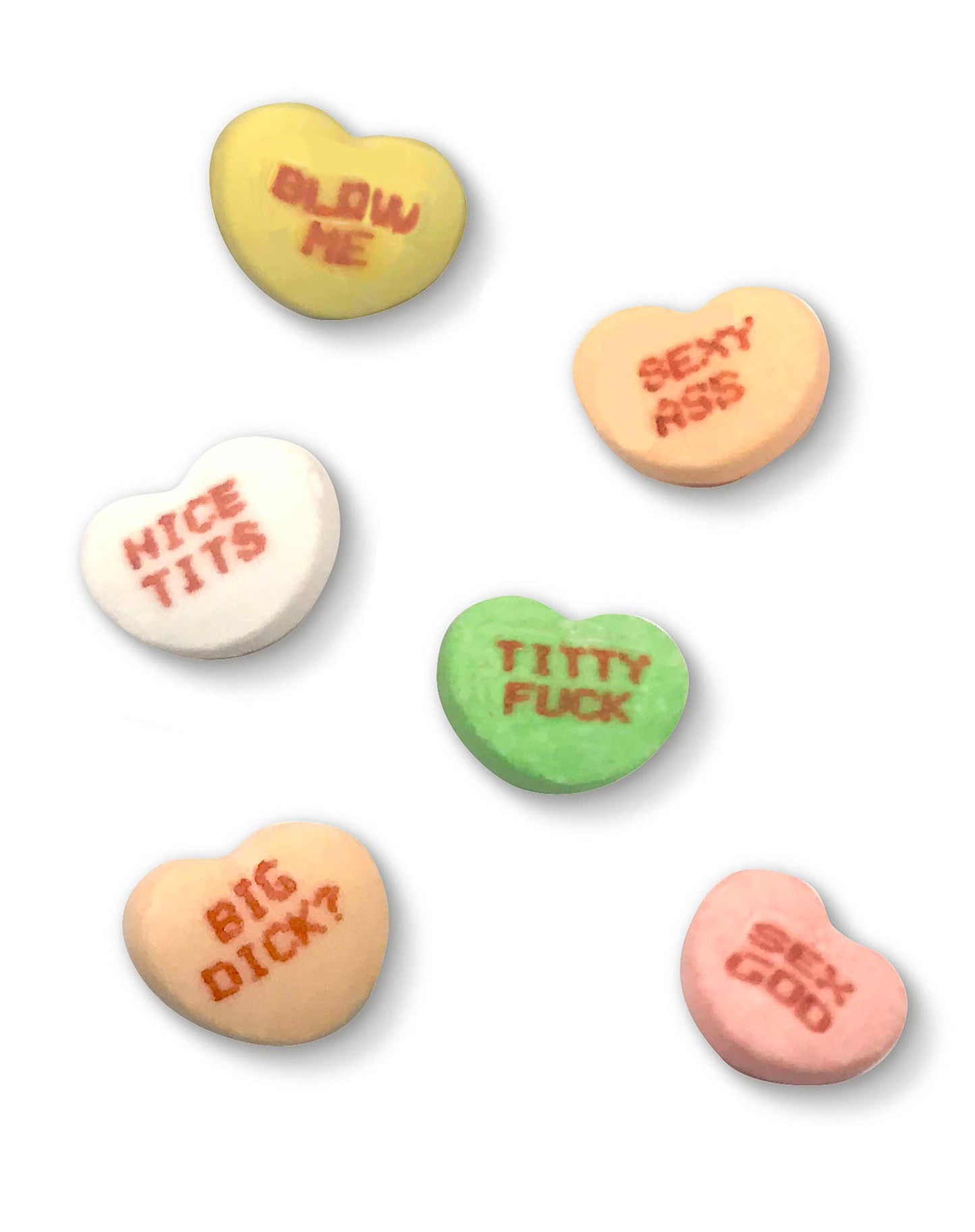 Little Genie Productions - X-Rated Valentine's Conversation Candy Hearts- 6 Pk Display