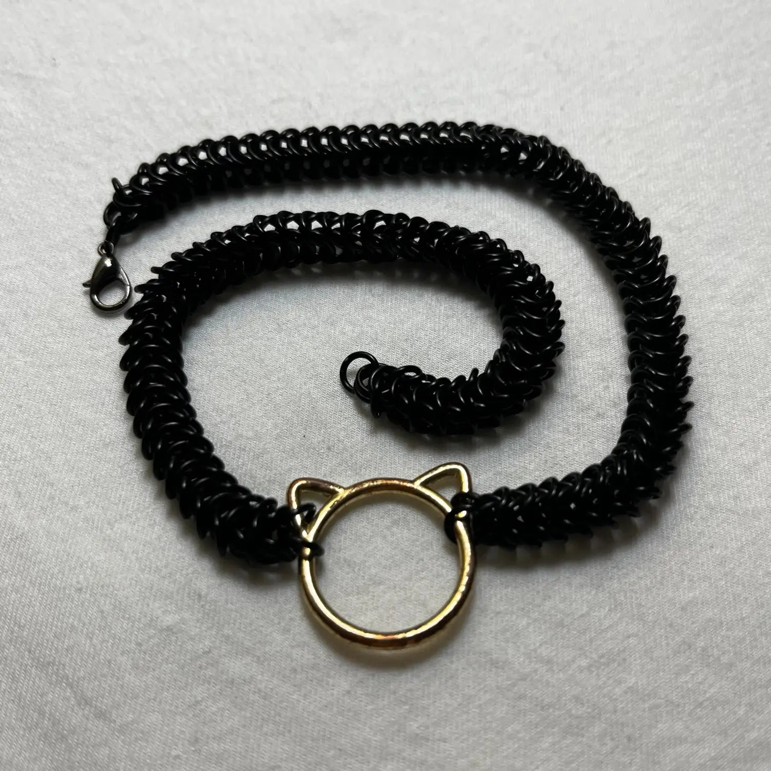 Cat Ears Chainmail Decorative Pendant - Chainmail