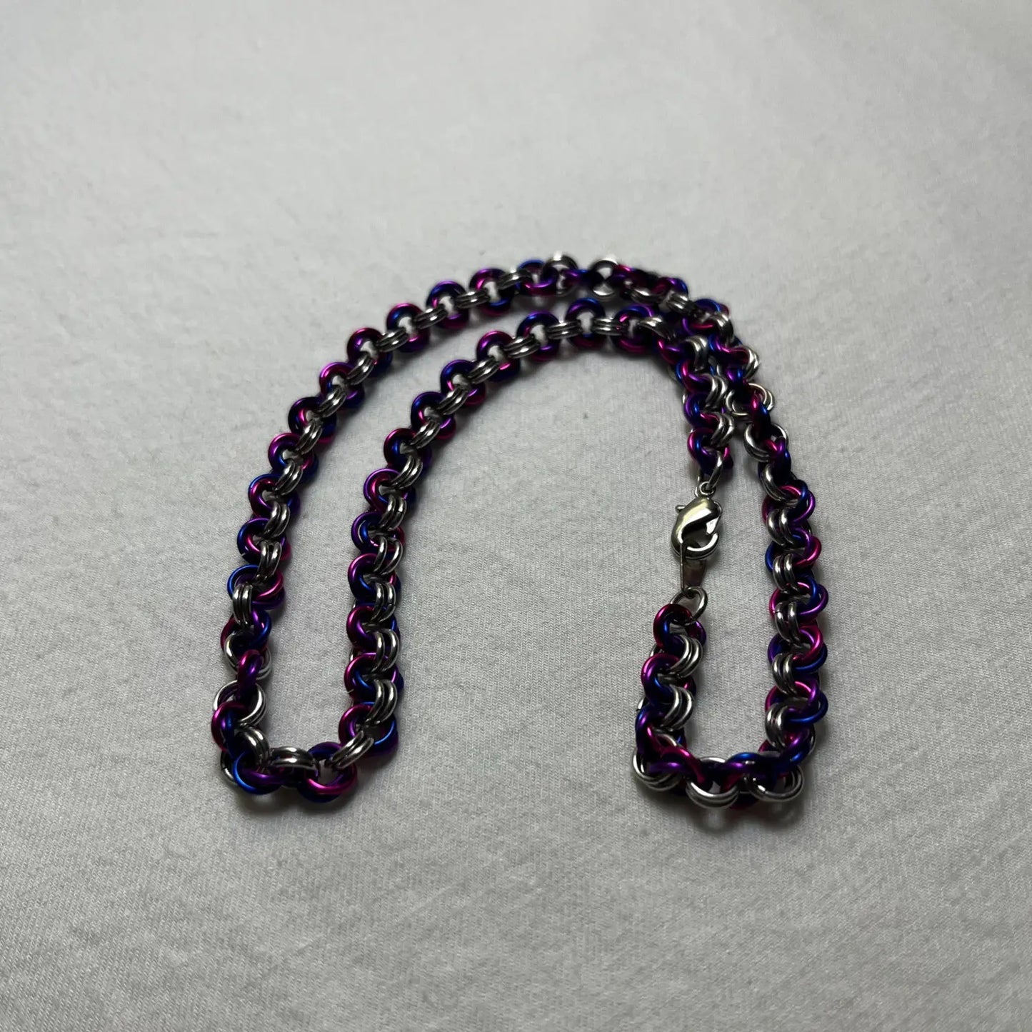 Chainmail Necklace - Bisexual Pride 2 / Byzantine -