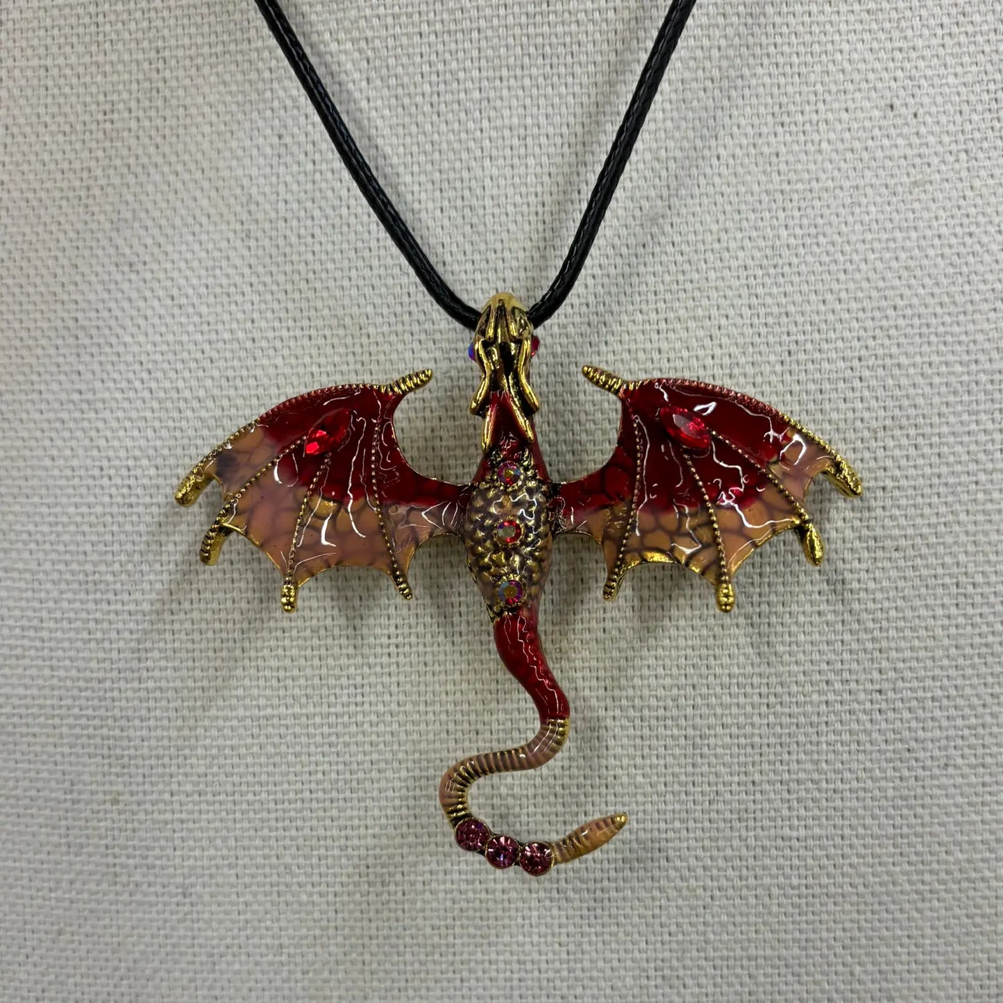 Dragon Pendant Women Necklace Multi Color Epoxy Glass Stone