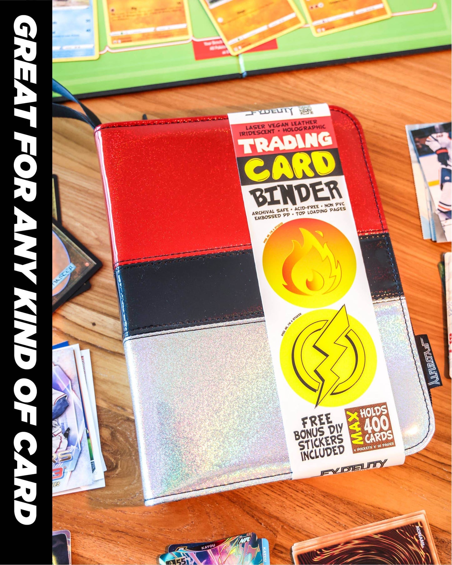 44040: Trading Card Binder | Max (400pcs) | Belt Ball Laser - Fydelity