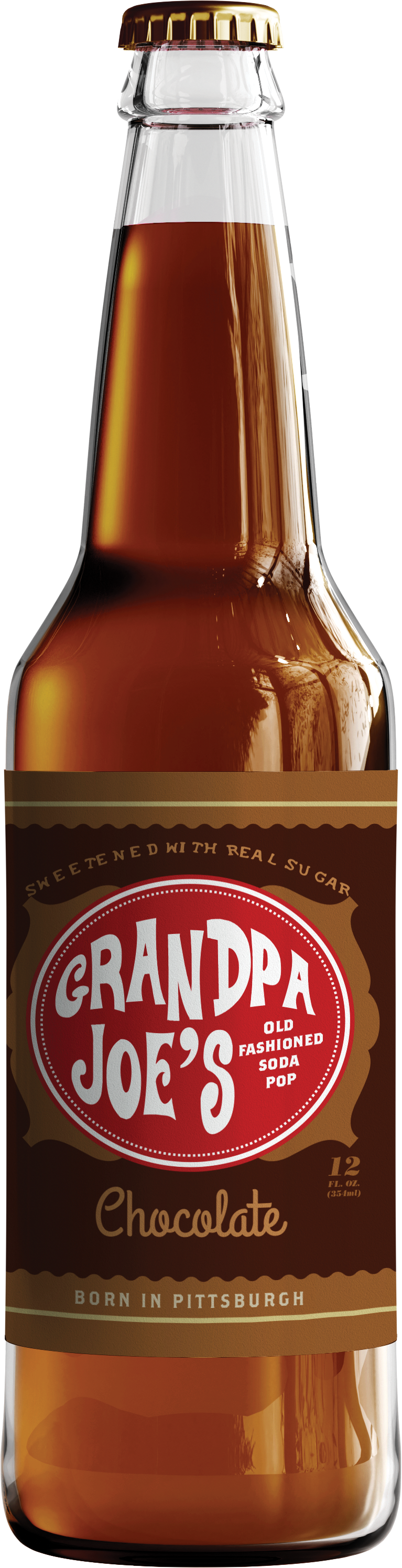 Grandpa Joe's Chocolate Soda, 12oz Glass Bottle