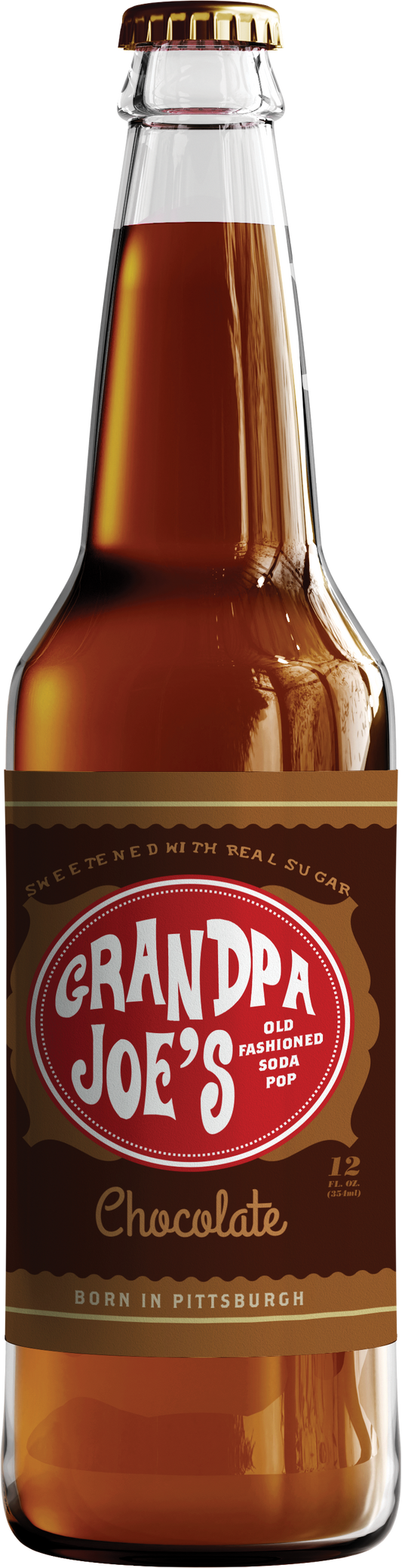 Grandpa Joe's Chocolate Soda, 12oz Glass Bottle