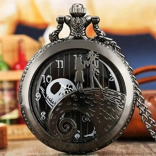 Fashion Lovers Skeleton Quarzt Pocket Watch with Chain