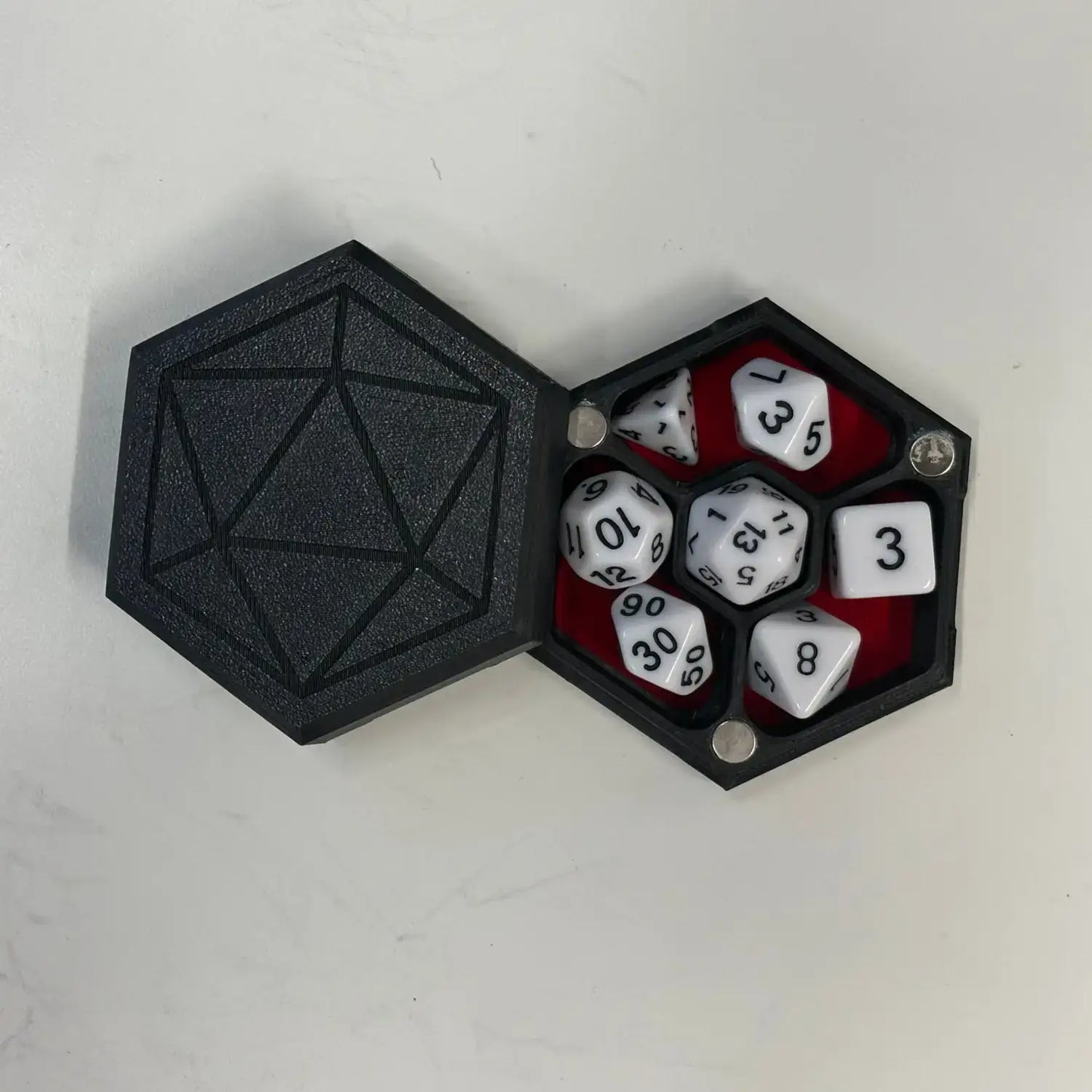Felt lined Dice Box for DnD or table top games - Black Case