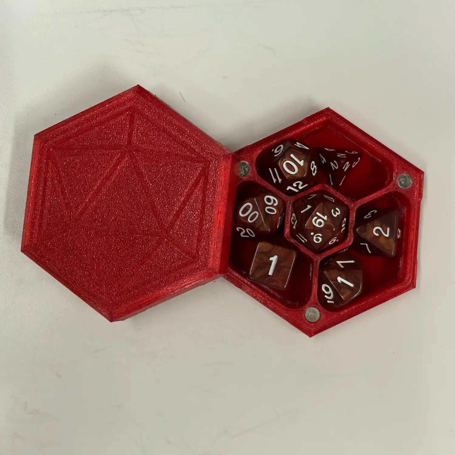 Felt lined Dice Box for DnD or table top games - Red Case