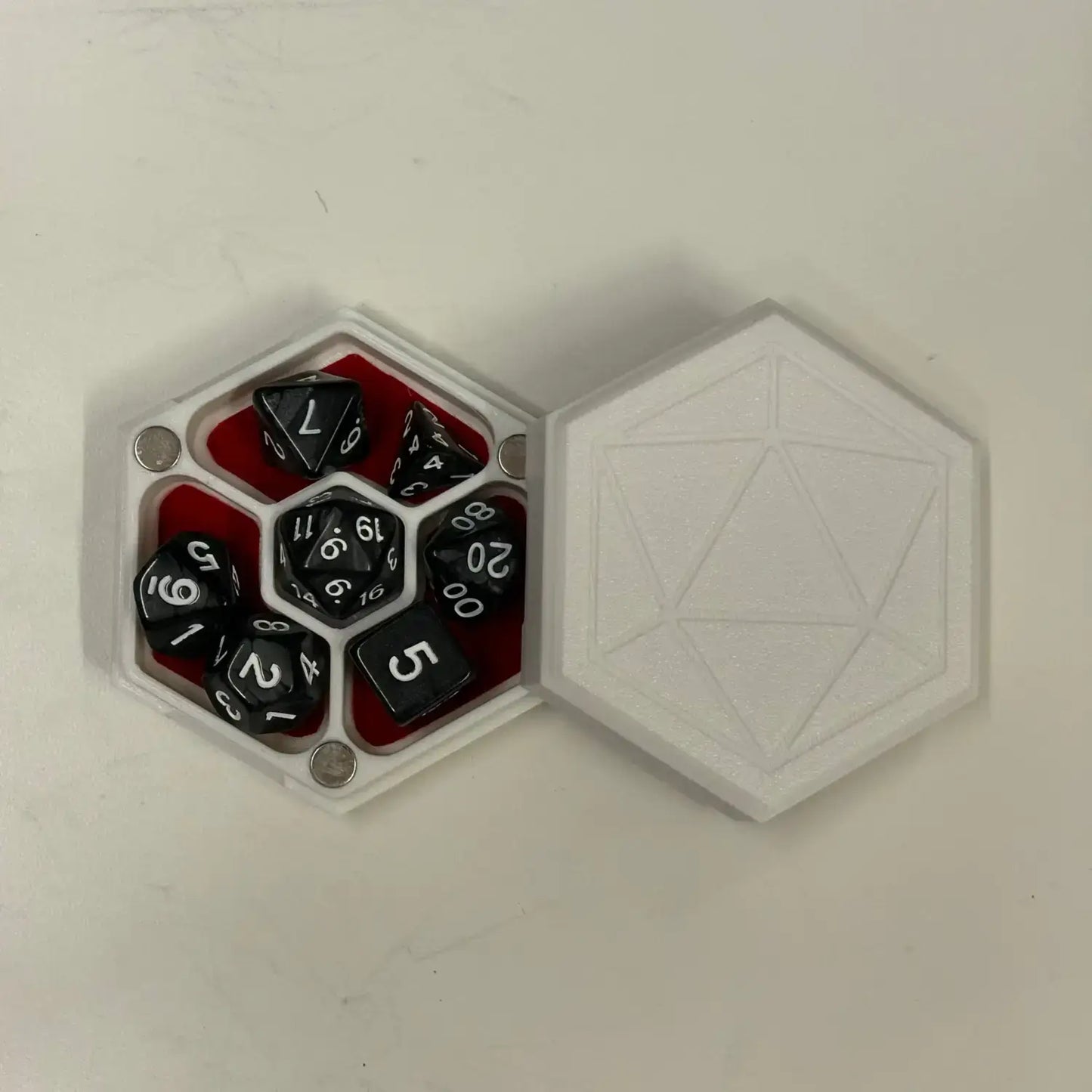 Felt lined Dice Box for DnD or table top games - White Case