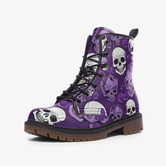 Purple Skull Casual Faux-Leather Lightweight Boots - 3 Men